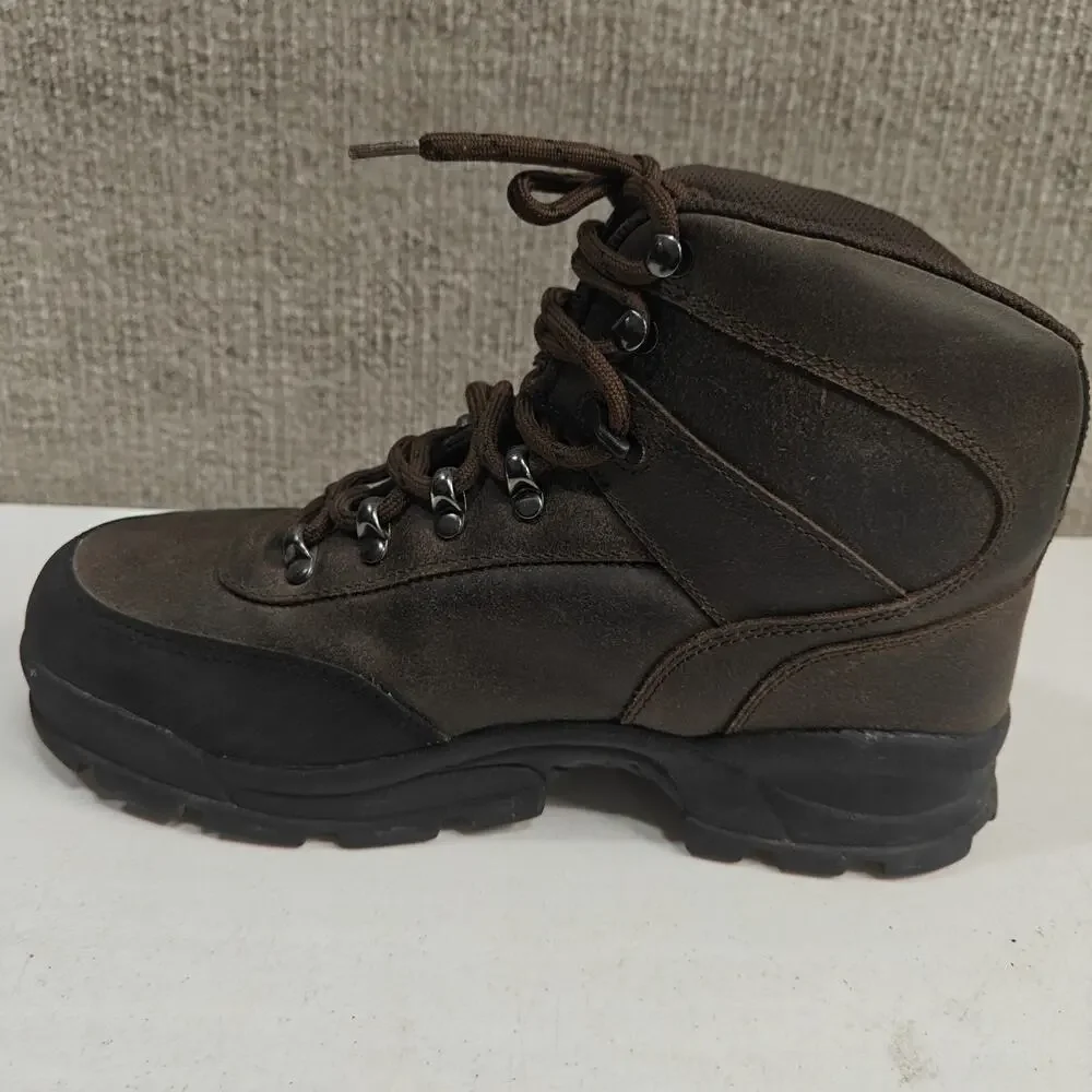 Wolverine Men's Size 8.5 Brown Leather Safety Work Hunting Boots Mid-Calf